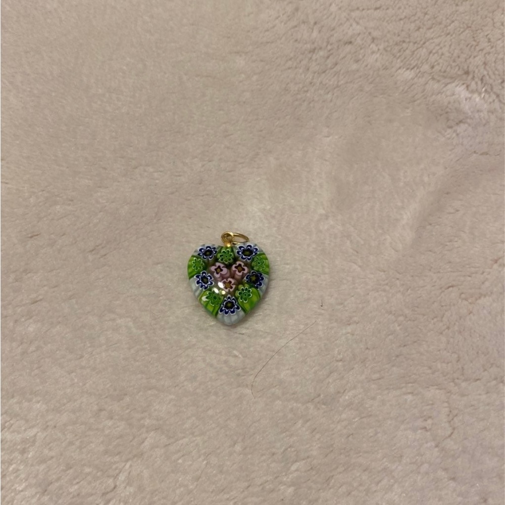 Italian Murano Glass Heart-Shaped Pendant